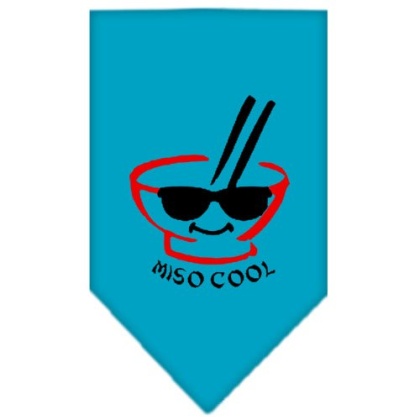 Miso Cool Screen Print Bandana Turquoise Large