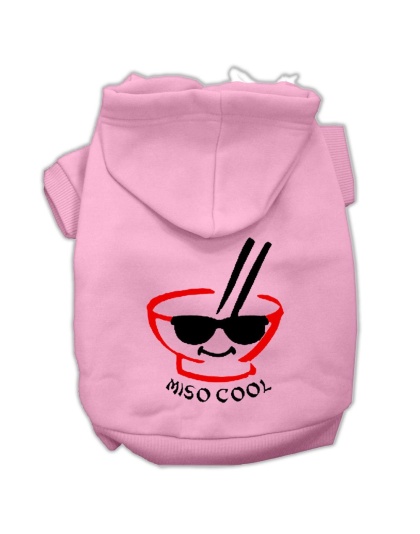 Miso Cool Screen Print Pet Hoodies Pink Size Lg