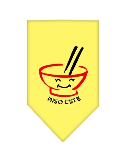 Miso Cute Screen Print Bandana Yellow Large