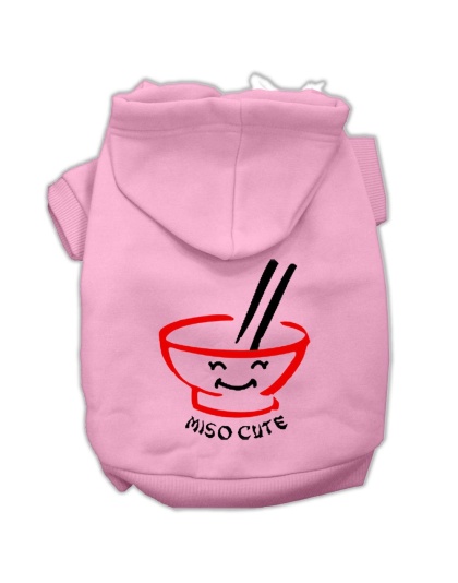 Miso Cute Screen Print Pet Hoodies Pink Size Lg