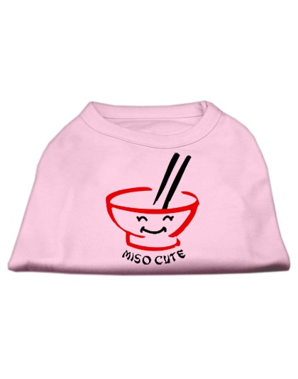 Miso Cute Screen Print Shirts Pink Lg