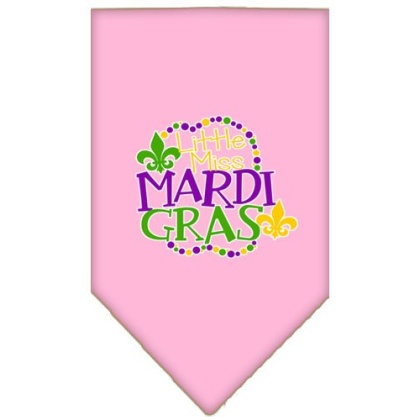 Miss Mardi Gras Screen Print Mardi Gras Bandana Light Pink Large
