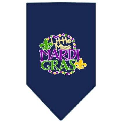 Miss Mardi Gras Screen Print Mardi Gras Bandana Navy Blue large