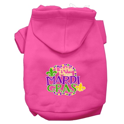 Miss Mardi Gras Screen Print Mardi Gras Dog Hoodie Bright Pink L