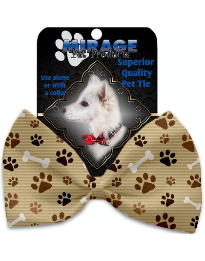 Mocha Paws and Bones Pet Bow Tie