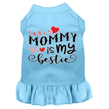 Mommy is my Bestie Screen Print Dog Dress Baby Blue 4X (22)