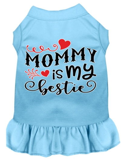 Mommy is my Bestie Screen Print Dog Dress Baby Blue 4X (22)