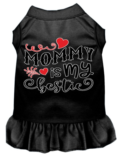Mommy is my Bestie Screen Print Dog Dress Black 4X (22)