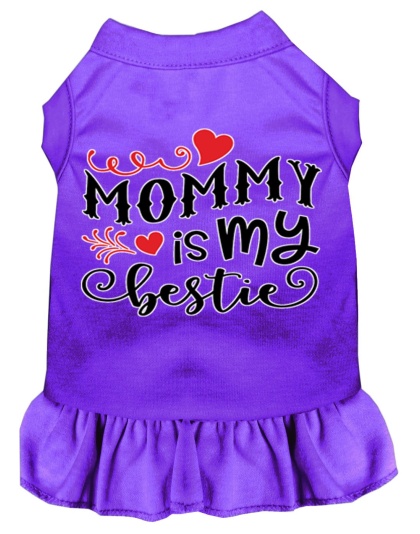 Mommy is my Bestie Screen Print Dog Dress Purple 4X (22)