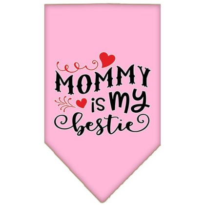 Mommy is my Bestie Screen Print Pet Bandana Light Pink Large