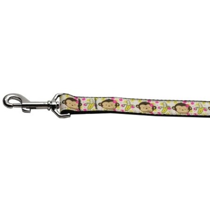 Monkeys and Bananas Nylon Ribbon Collars 1 wide 4ft Leash