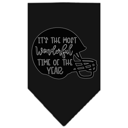 Most Wonderful Time of the Year (Football) Screen Print Bandana Black Large