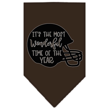 Most Wonderful Time of the Year (Football) Screen Print Bandana Cocoa Large