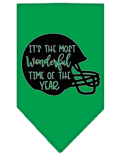 Most Wonderful Time of the Year (Football) Screen Print Bandana Emerald Green Large