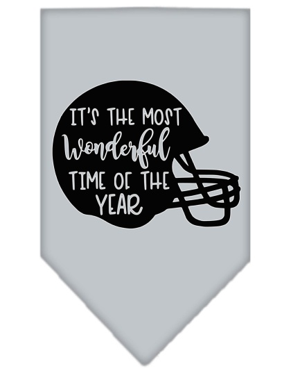 Most Wonderful Time of the Year (Football) Screen Print Bandana Grey Large