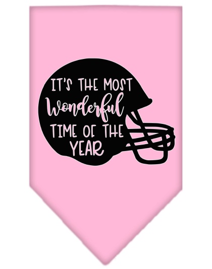 Most Wonderful Time of the Year (Football) Screen Print Bandana Light Pink Large