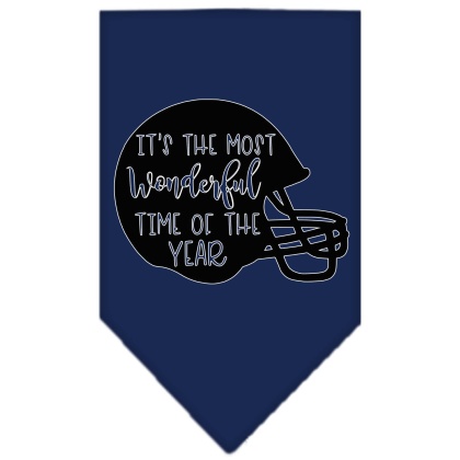 Most Wonderful Time of the Year (Football) Screen Print Bandana Navy Blue large
