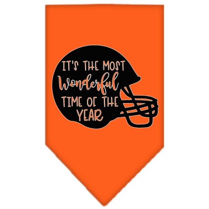 Most Wonderful Time of the Year (Football) Screen Print Bandana Orange Large