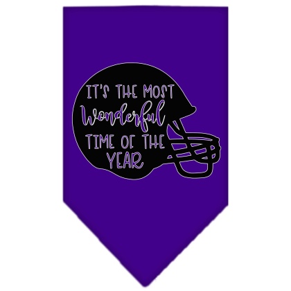 Most Wonderful Time of the Year (Football) Screen Print Bandana Purple Large