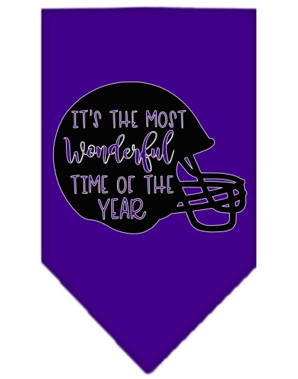 Most Wonderful Time of the Year (Football) Screen Print Bandana Purple Large
