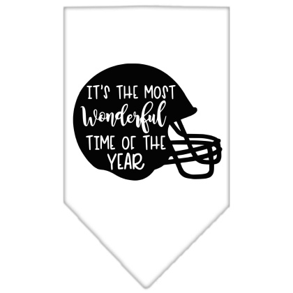 Most Wonderful Time of the Year (Football) Screen Print Bandana White Large