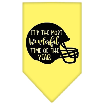 Most Wonderful Time of the Year (Football) Screen Print Bandana Yellow Large