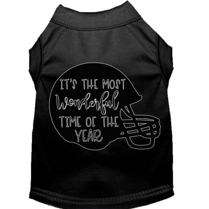 Most Wonderful Time of the Year (Football) Screen Print Dog Shirt Black Lg