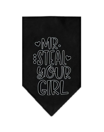 Mr Steal Your Girl Screen Print Bandana Black Large