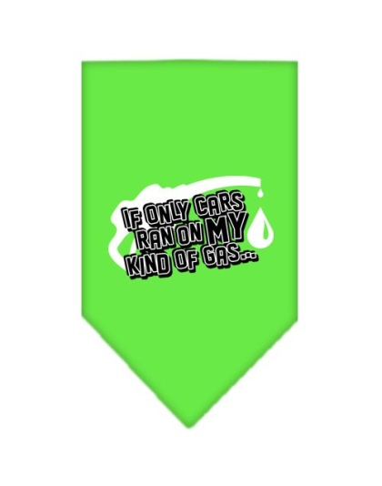 My Kind Of Gas Screen Print Bandana Lime Green Large