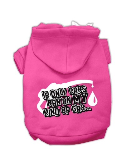 My Kind of Gas Screen Print Pet Hoodies Bright Pink Size L