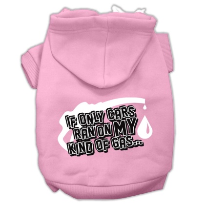 My Kind of Gas Screen Print Pet Hoodies Light Pink Size L