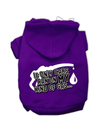 My Kind of Gas Screen Print Pet Hoodies Purple Size L