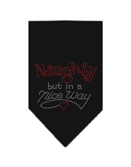 Naughty but in a Nice Way Rhinestone Bandana Black Large