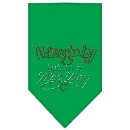 Naughty but in a Nice Way Rhinestone Bandana Emerald Green Large