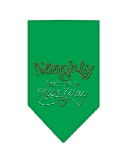 Naughty but in a Nice Way Rhinestone Bandana Emerald Green Large