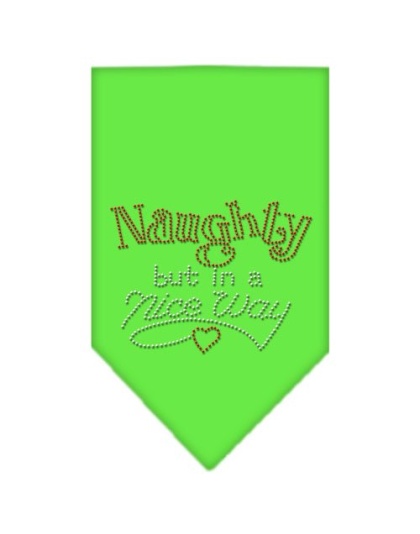 Naughty but in a Nice Way Rhinestone Bandana Lime Green Large