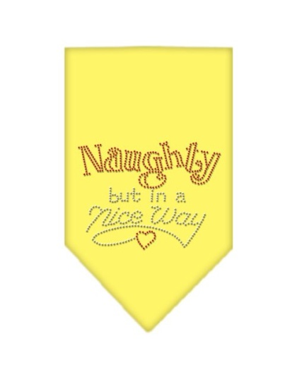 Naughty but in a Nice Way Rhinestone Bandana Yellow Large