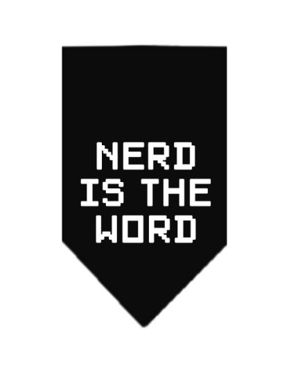 Nerd is the Word Screen Print Bandana Black Large