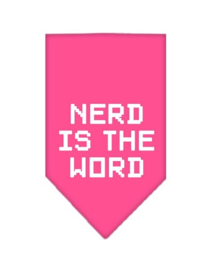 Nerd is the Word Screen Print Bandana Bright Pink Large