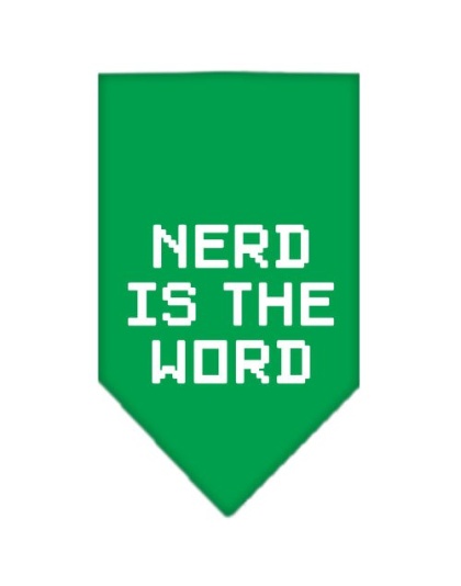 Nerd is the Word Screen Print Bandana Emerald Green Large