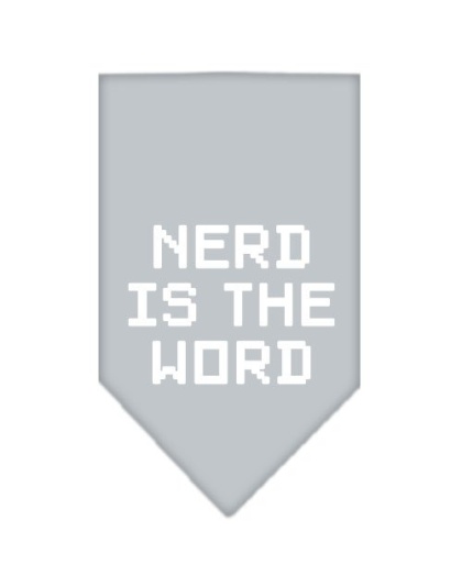 Nerd is the Word Screen Print Bandana Grey Large