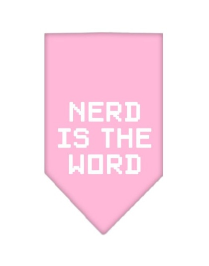 Nerd is the Word Screen Print Bandana Light Pink Large