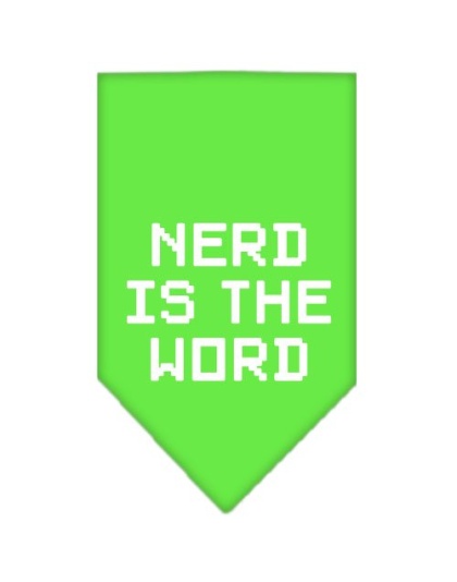 Nerd is the Word Screen Print Bandana Lime Green Large