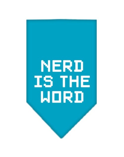 Nerd is the Word Screen Print Bandana Turquoise Large