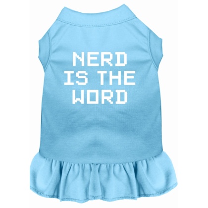 Nerd is the Word Screen Print Dress Baby Blue 4X (22)