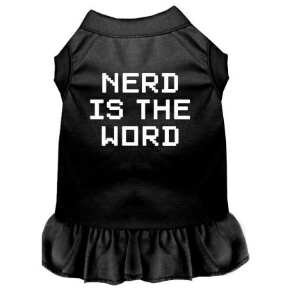 Nerd is the Word Screen Print Dress Black 4X (22)