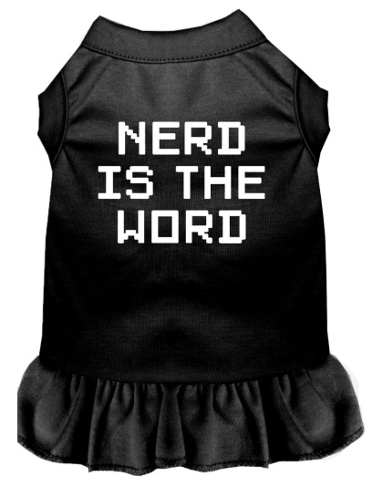 Nerd is the Word Screen Print Dress Black 4X (22)