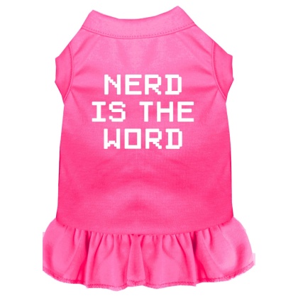 Nerd is the Word Screen Print Dress Bright Pink 4X (22)