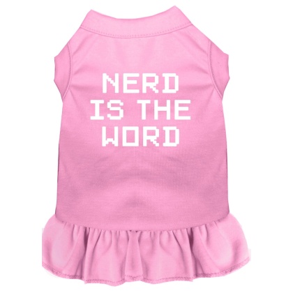 Nerd is the Word Screen Print Dress Light Pink 4X (22)