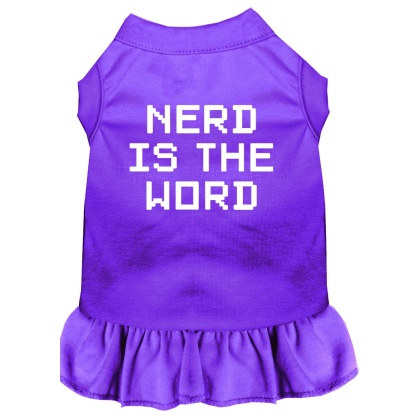 Nerd is the Word Screen Print Dress Purple 4X (22)